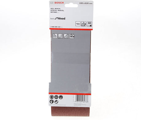 Bosch 3 Reifen 100x620 bestes Holz+Lack, 60