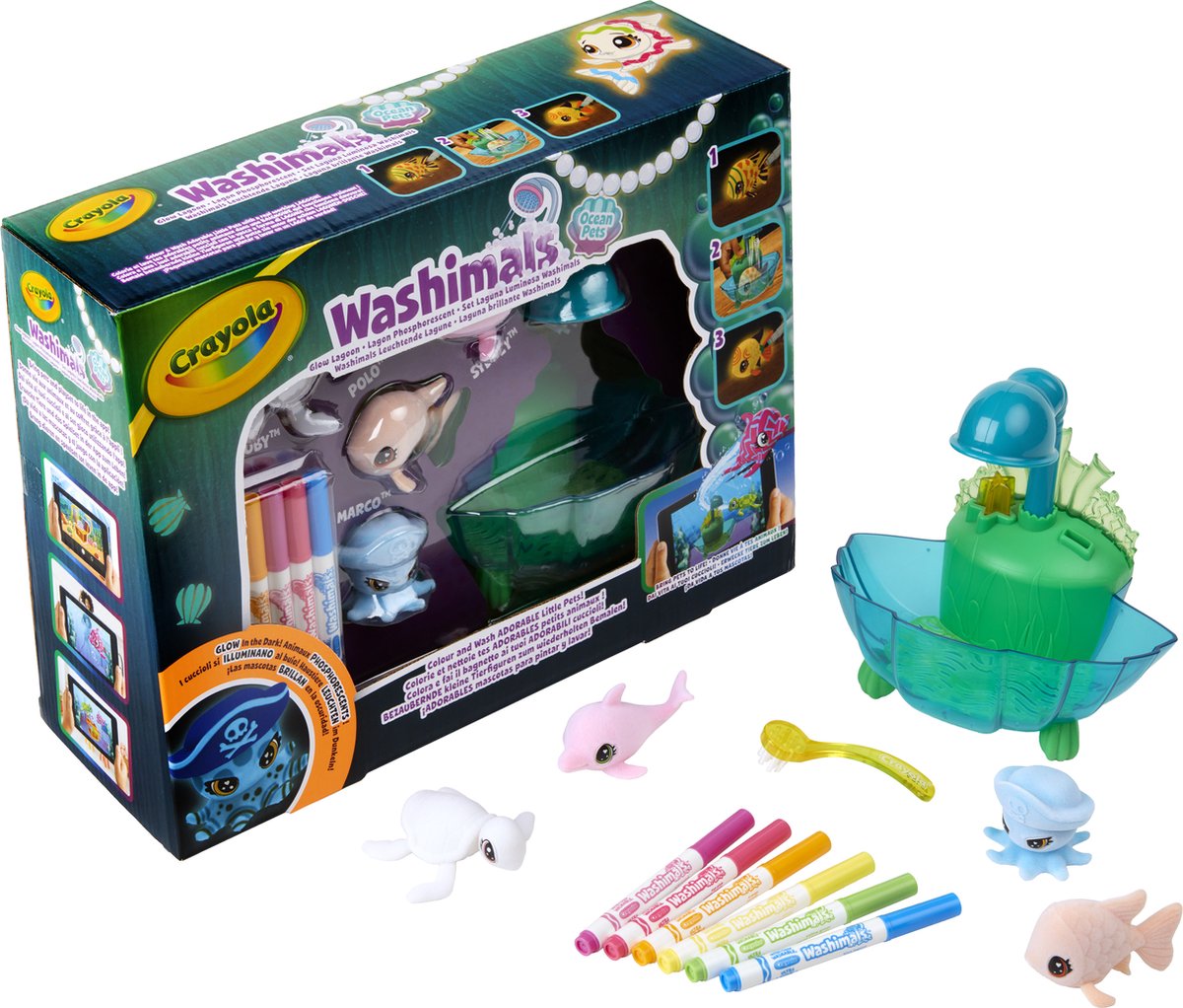 Goliath Games Crayola Washimals Ocean Glow Lagoon Spielset