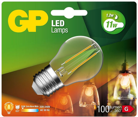 GP Beleuchtung LED Vintage GD P45 1,2 W E27