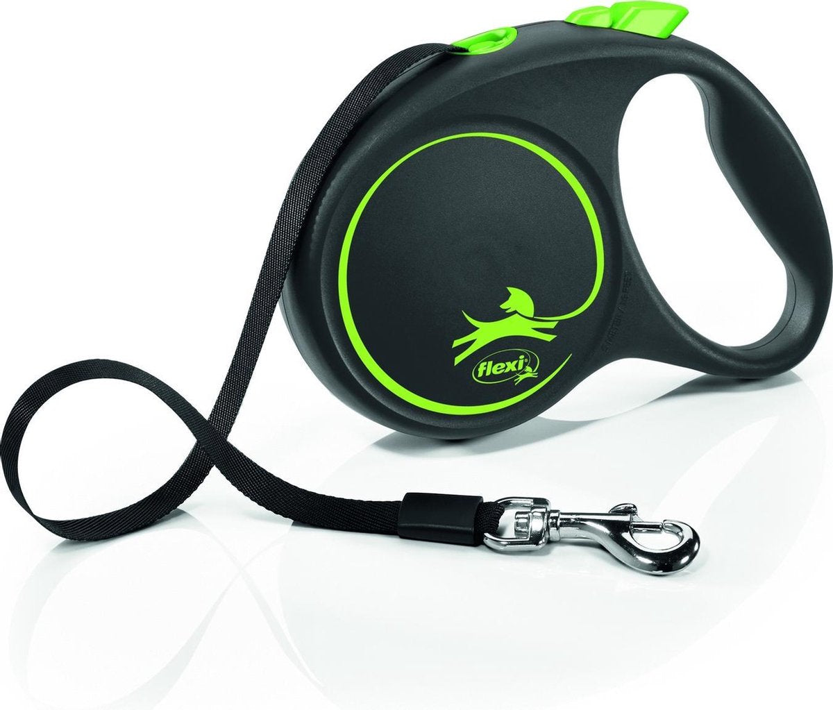 Flexi Retractable Line schwarz Designband grün