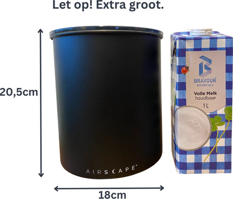 Planetendesign - Luftaufnahme - 1 Kilo beachten! - Kaffeebohnen - Vorratsdosen - Vakuum - Kaffee - Stahl - mattschwarz - Karogröße: groß!
