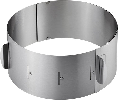 Gefu tondo xxl verstellbarer Tortenring – Edelstahl – ø 16,5 bis 32 cm – Höhe 10 cm