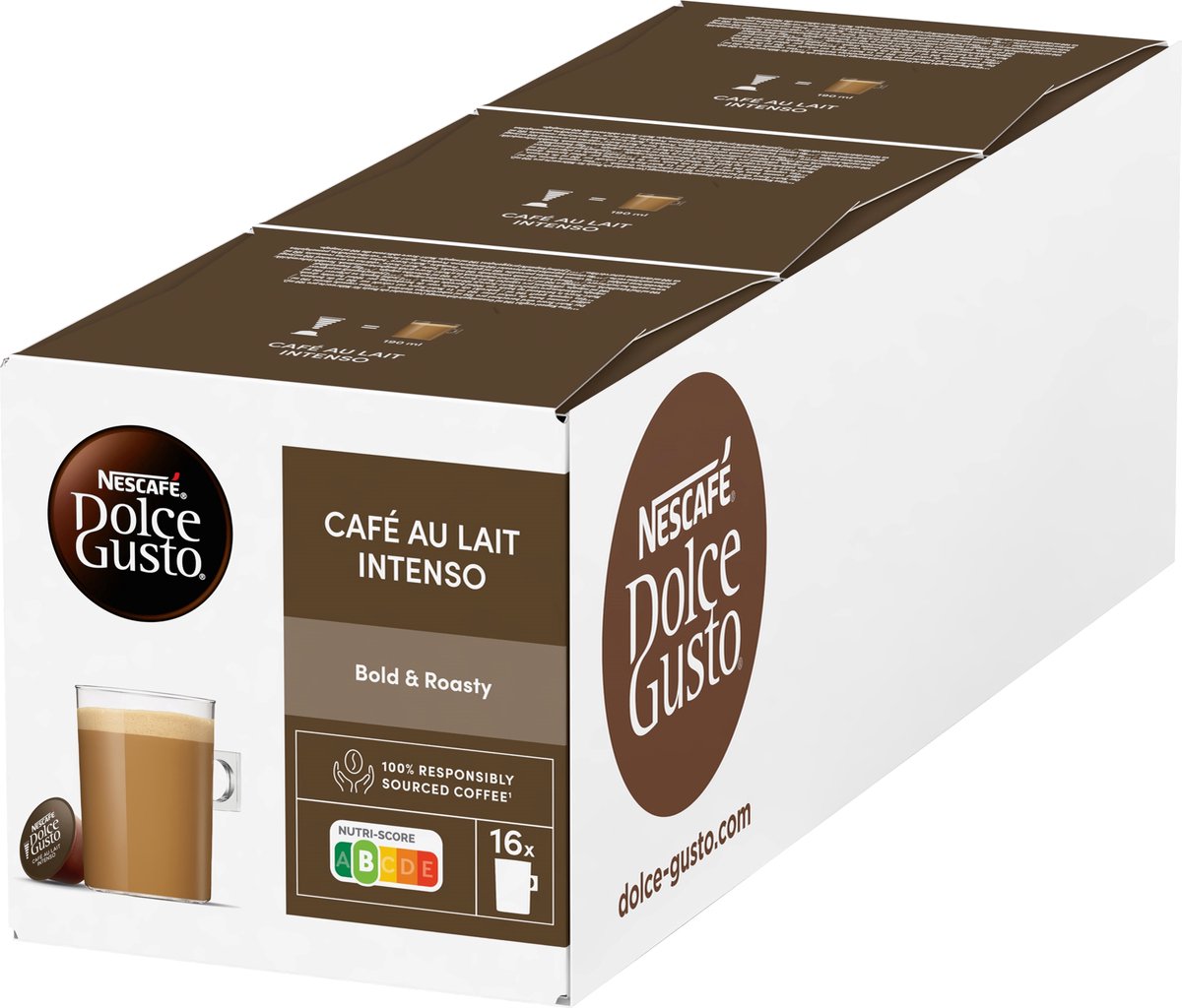 Nescafé Dolce Gusto Kapseln Café au Lait Intenso – 48 Kaffeetassen für 48 Tassen Kaffee