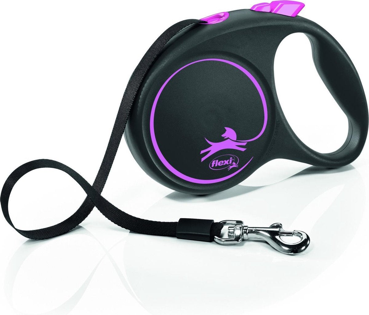 Flexi Retractable Line Schwarz Designband Pink