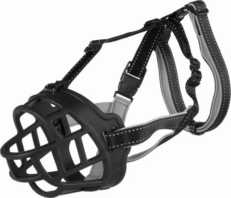 Trixie Maulkorb – Maulkorb Flex Silikon – Schwarz – Größe M – Maulkorbumfang 25 cm