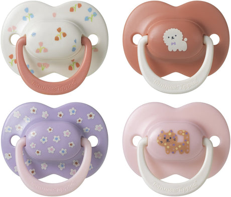 Tommee Tippee Ultimate Fit Schnuller – 6–18 Monate – 4 Stück – kieferorthopädischer symmetrischer Schnuller für Babys – 100 % BPA-freies Silikon – rosa Deko