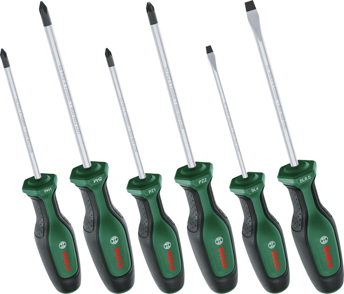 Bosch grüner Schraubendrehersatz 6-teilig - 1600a02bx7