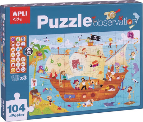 Apli | Piratenschiff beobachten Puzzle 104 Teile