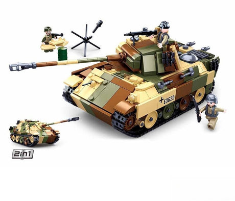 Sluban Army Wwii Medium Army Tank Toy – Konstruktionsspielzeug Modellbau – Baukasten mit 725 Bausteinen – M38-B0859 ab 8 Jahren