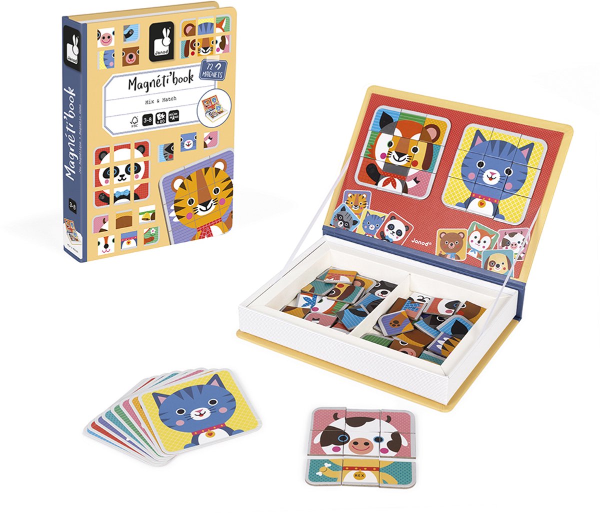 Janod - Magnetibook - Mix Match - Magnetbuch-Spielset