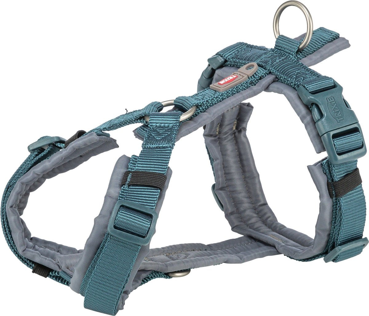 Trixie Hundegeschirr - Premium Trekking Petrolblau - verstellbar 32-38x1,3 cm