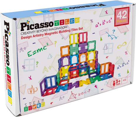 Picasso-Fliesen-Taktik – Konstruktionsspielzeug – Magnetplättchen – Magnetplättchen – Künstlerset – Stielspielzeug – kreatives Bauspielzeug – 42 Teile – ab 3 Jahren