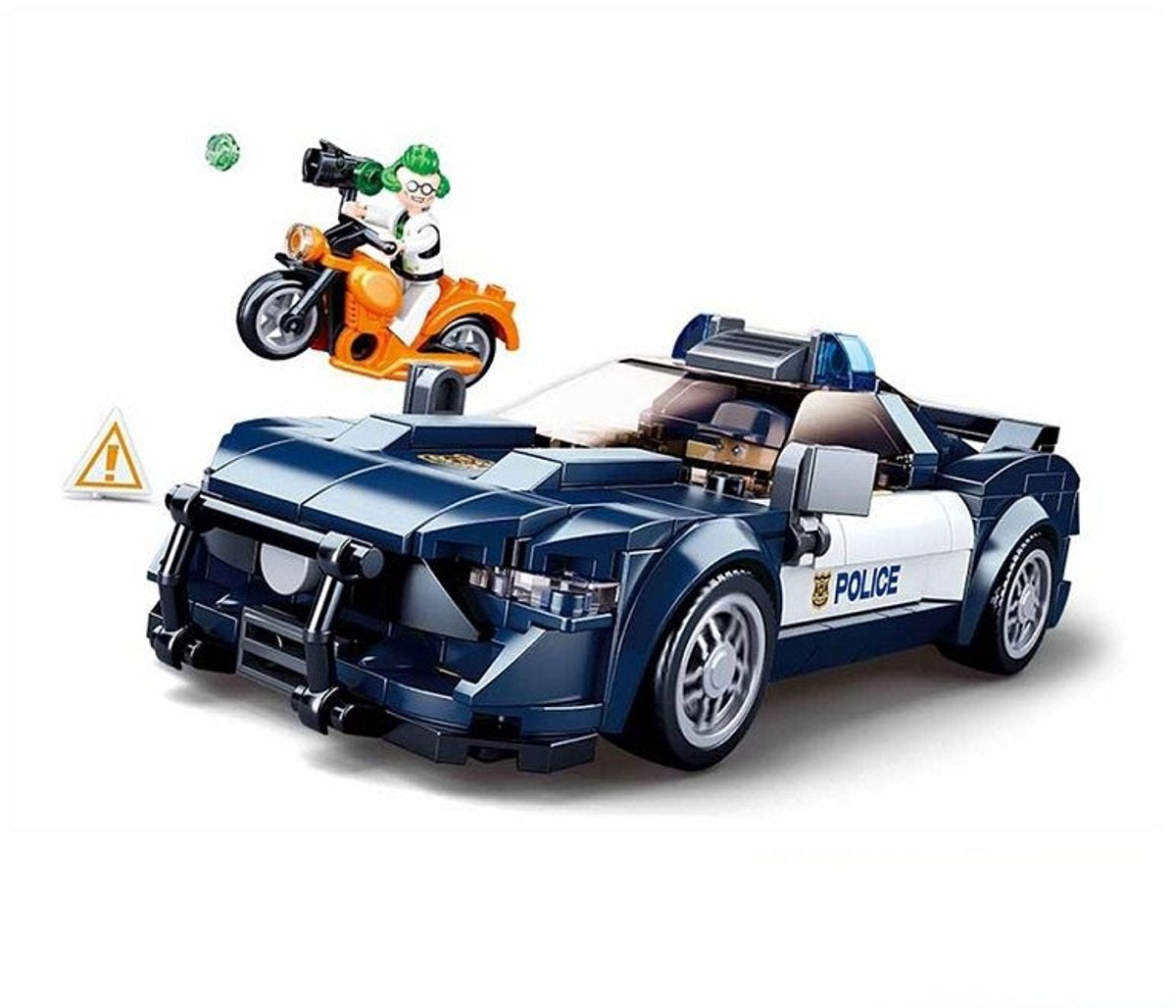 Sluban Town Fast Police Car Bauspielzeug für Kinder ab 6 Jahren – Konstruktionsspielzeugmodell Polizeiauto – Baukasten mit 284 Bausteinen und 2 Minifiguren – M38-B1063
