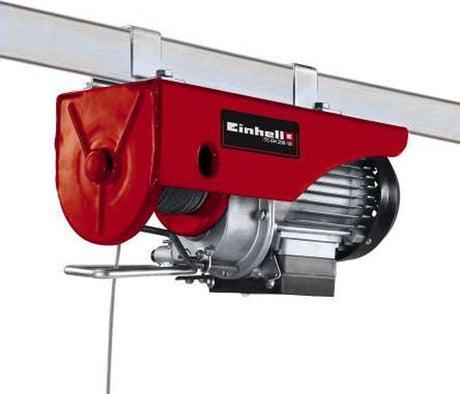 Einhell Elektro-Seilzug TC-EH 250 – 500 W – 125 kg bei 11,5 m – 250 kg bei 5,7 m (mit Umlenkrolle) – Not-Aus – automatische Bremse – inkl. Riemenscheibe