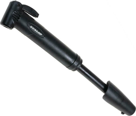 Dunlop mini fietspomp - compacte handpomp fiets - draagbare fietspomp met adapter - lichtgewicht fiets pomp voor onderweg - zwart