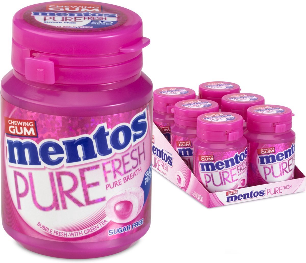 Mentos Kaugummi Pure Fresh Bubblefresh - Kaugummi - zuckerfrei - 1x6 Stück