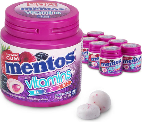 Mentos Kaugummi Vitamine Waldfrucht - Kaugummi - zuckerfrei - 8x45 Stück