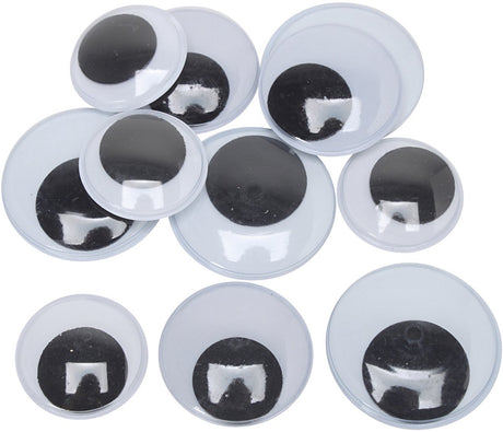 Creativ Company Kulleraugen, Größe 30+35+40 mm, Maxi, 150 Paar, 300 Stück 1 Box