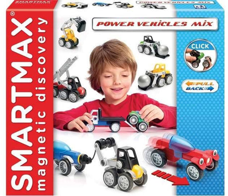 Smartmax Power Vehicles – Magnetfahrzeuge und Arbeitsfahrzeuge – 26-teiliges Bauset – Lernspielzeug für Vorschulkinder – ab 3 Jahren