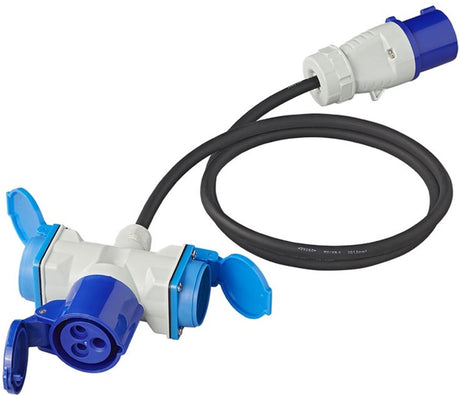 Proplus verloopkabel - 3 weg - 150 cm - cee naar schuko - ip44 - 3 x 2,5 mm²