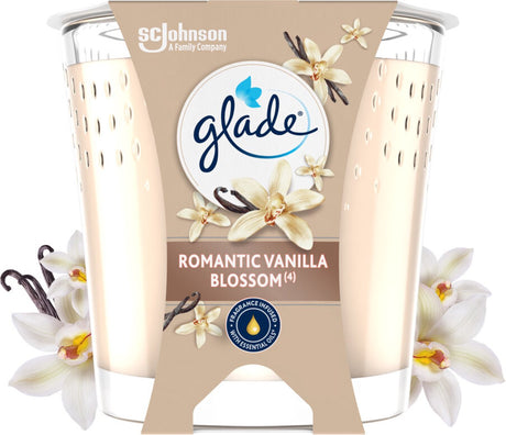 Glade vegane Duftkerze romantische Vanilleblüte 100 % Rapswachs – 112 gr