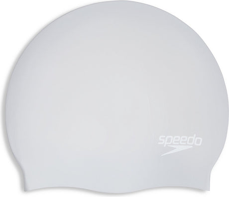 Speedo Badekappe mit langer Haarkappe – silberweiß