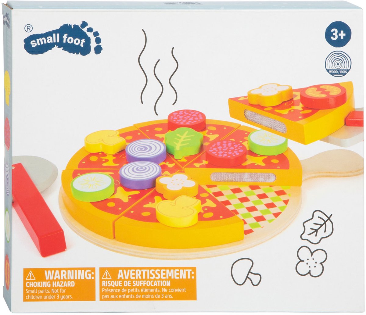 Kleines Fußholz -Snijing -Spiel bleibt Pizza -Set, 21dlg.