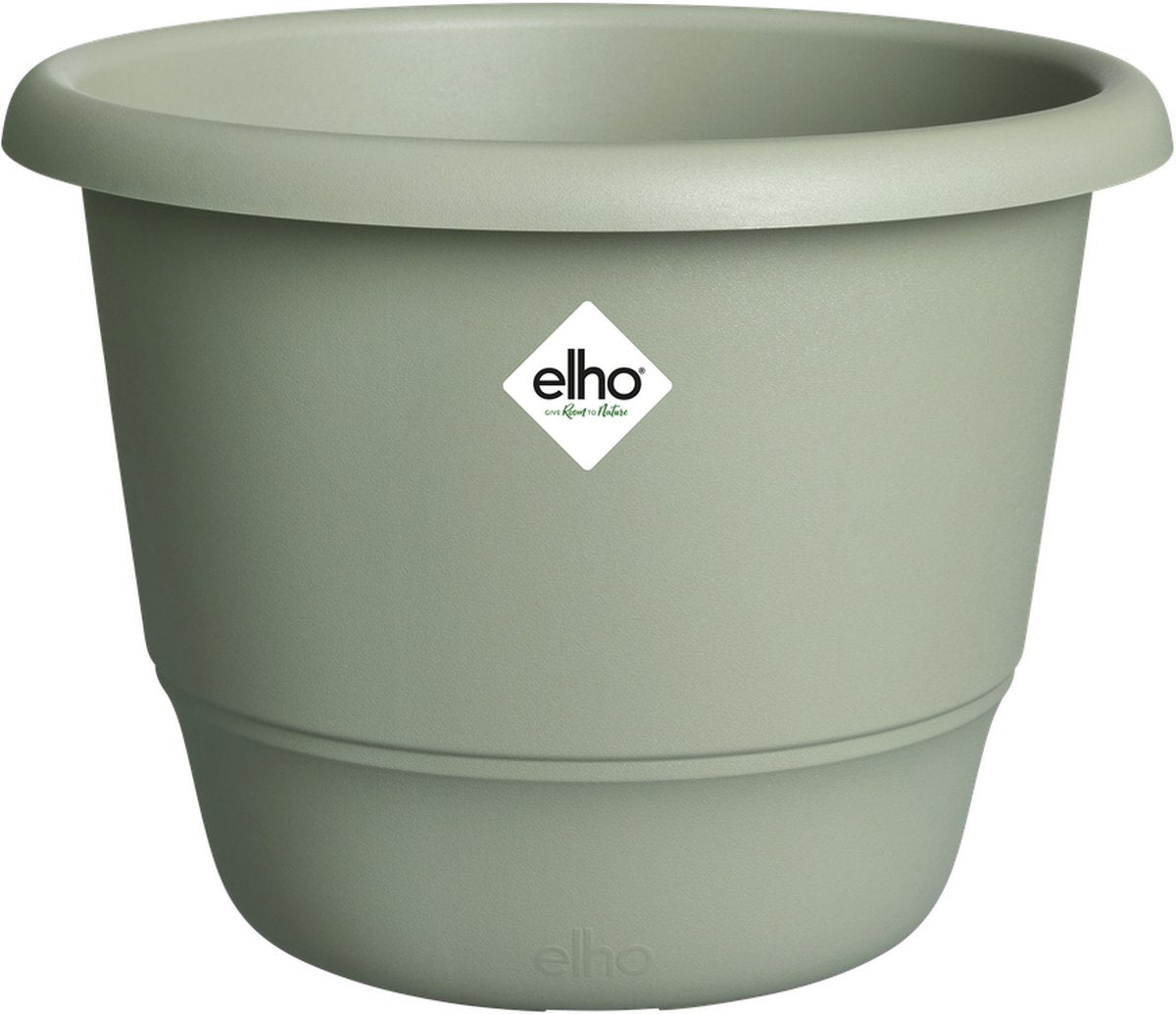 Elho amiga rond 40 - bloempot voor binnen buiten - 100% gerecycled plastic - ø 39.0 x h 29.3 cm - tijmgroen