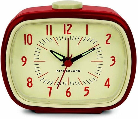 Kikkerland Retro-Wecker rot – klassischer Wecker – Vintage – Schlafzimmer-Accessoire