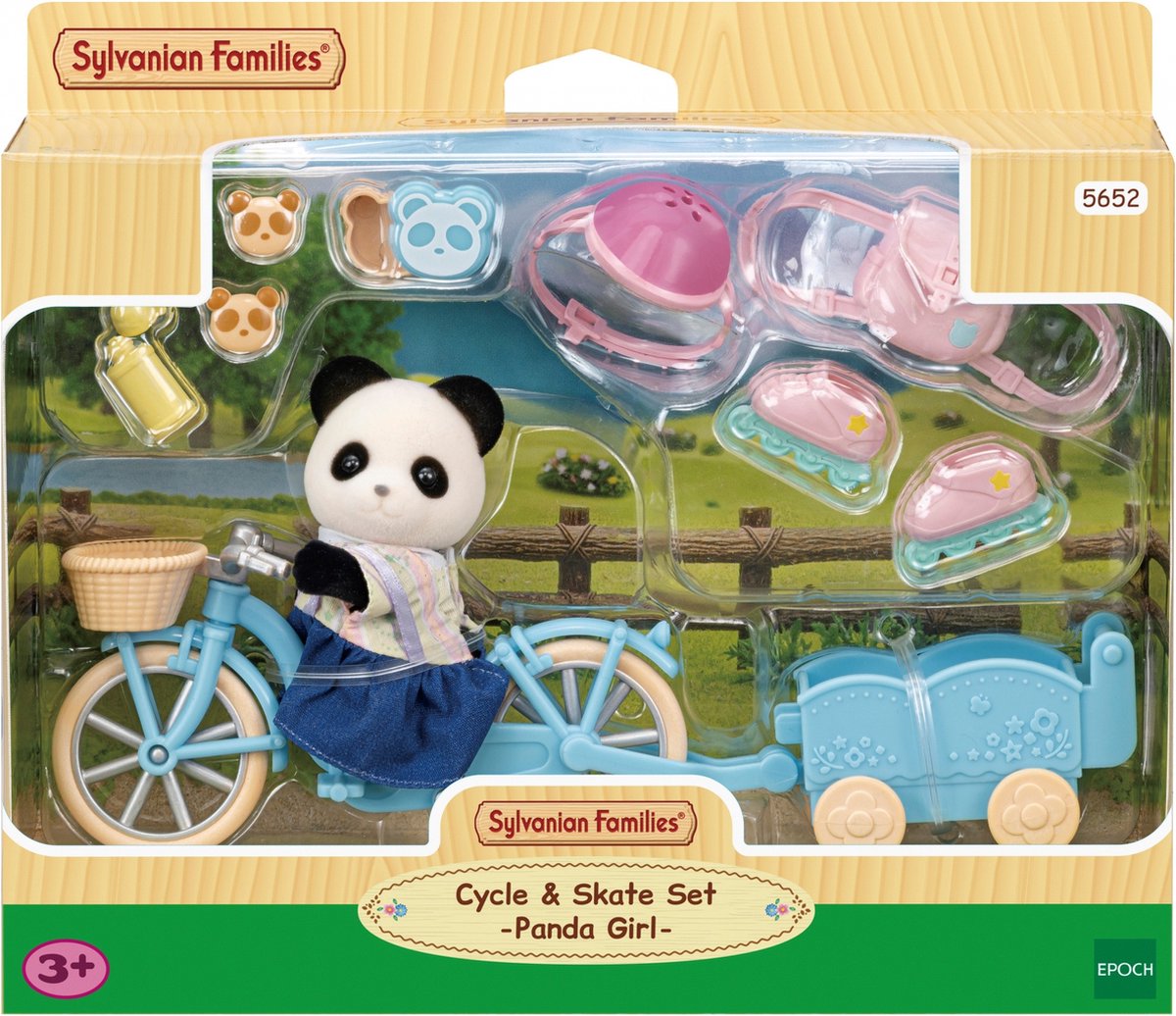 Epoch Sylvanian Family 5652 Fahrrad- und Skate-Panda-Mädchen