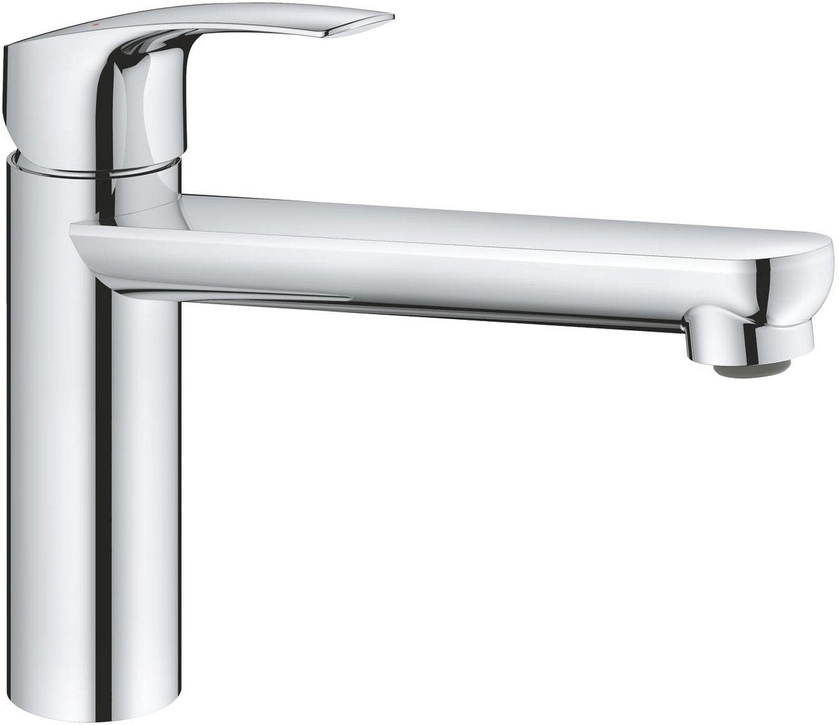 Grohe Via Küchenmischbatterie – mittlerer Auslauf – schwenkbarer Auslauf (140°) – blei- und nickelfrei (null) – Chrom
