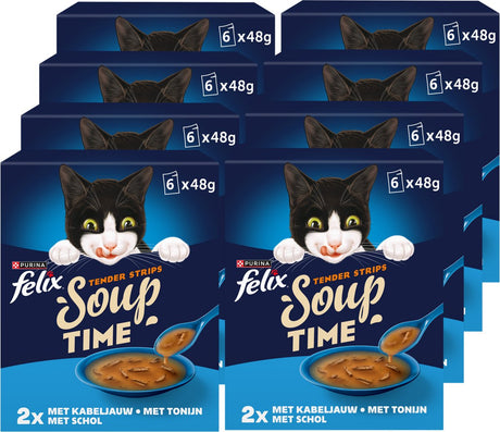 Felix Suppe zarte Fischstreifen - Katzenfutter Nassfutter - 48 x 48 g