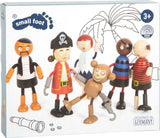 Kleiner Fuß - biegbare Piratenfiguren aus Holz, 6-tlg.