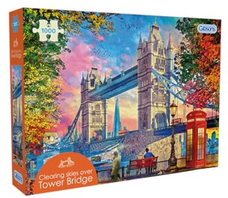 Gibsons – klarer Himmel über der Tower Bridge (von Dominic Davison) – 1000 Teile 68 x 49 cm (B x H) – Puzzle für Erwachsene