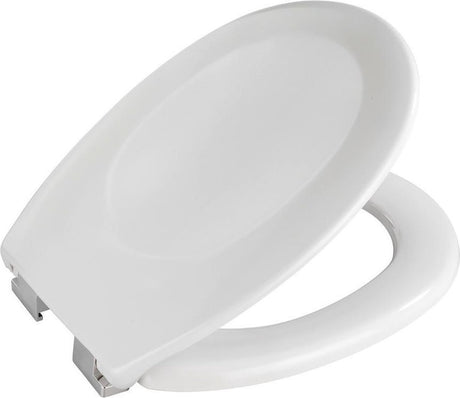 Wenko WC-Sitz Savio – stabiles weißes Duroplast – Easy-Close-Soft-Close-Verschluss – WC-Sitz weiß – WC-Sitz weiß