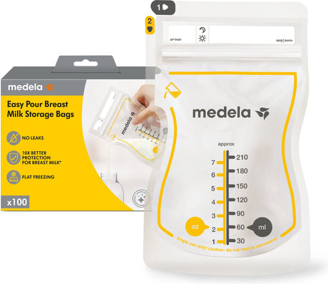 Medela Muttermilch-Aufbewahrungsbeutel – 100 Stück – auslaufsicher – mit Doppelverschluss und Ausgießer – BPA-frei und recycelbar