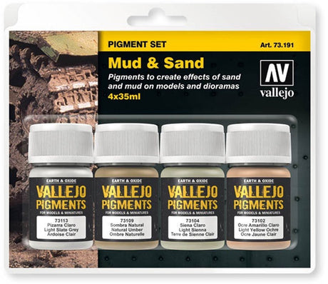 Vallejo val73191 – Pigment-Set, Schlamm-Sand-Set, 4 Farben