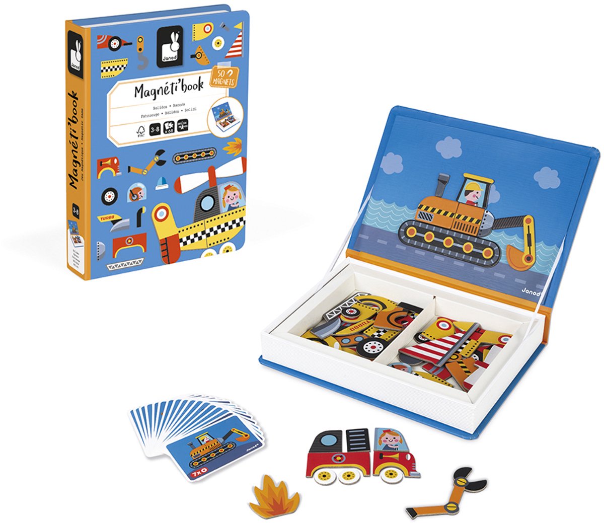 Janod – Magnetibook – Rennfahrer – Magnetbuch-Spielset