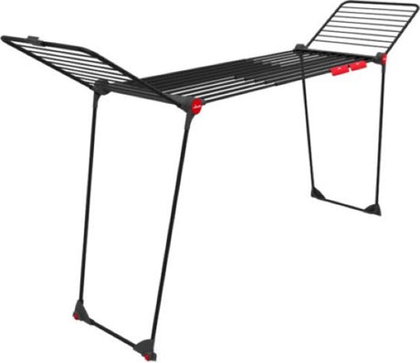 Vileda Infinity Flex Ultimate Wäscheständer (Black Edition) – Tisch-Wäscheständer – 30 m Trockenlänge – teleskopisch ausziehbare Mittelablage – hohe Flügel