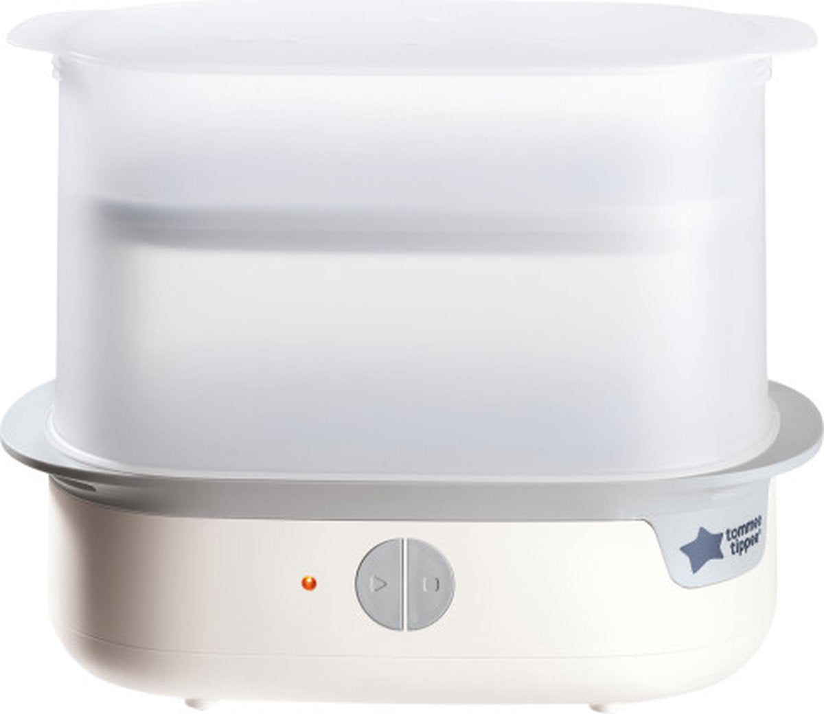 Tommee Tippee fortschrittlicher elektrischer Dampfsterilisator für Babyflaschen, tötet Viren* und 99,9 % der Bakterien, 5-Minuten-Sterilisationszyklus, weiß