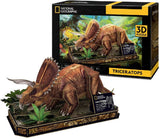 Kubisches lustiges 3D-Puzzle Triceratops – Holzbausatz