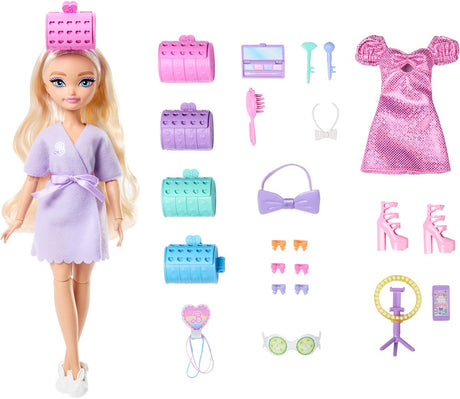 Barbie Mattel Puppe Malibu Dream Besties mit Haarstyling-Zubehör.