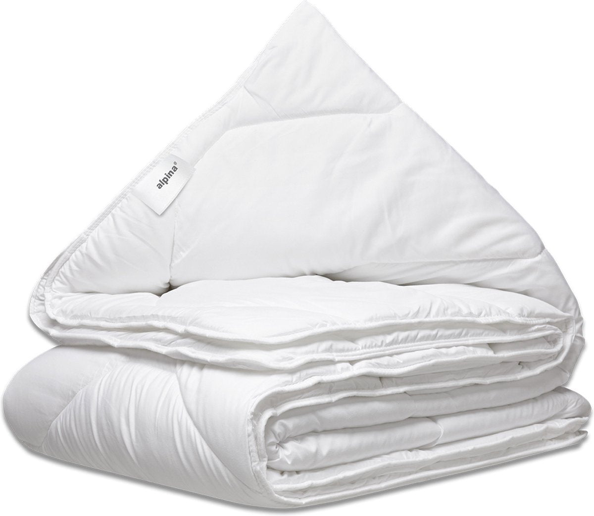 Alpina dekbed 240x200 220 cm - 4 seizoenen dekbed 2 persoons - machine wasbaar bij 40 graden - sneldrogend en ademend materiaal - zomer- en winterdekbed - polyester - wit