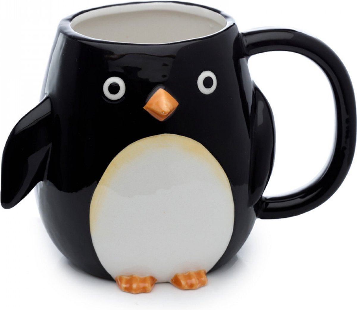 Hockender Pinguin – Keramikbecher mit Henkel