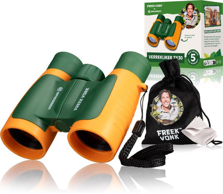 Freek Spark x Bresser Fernglas 3x30 - für Kinder - leicht und kompakt - mit Tasche