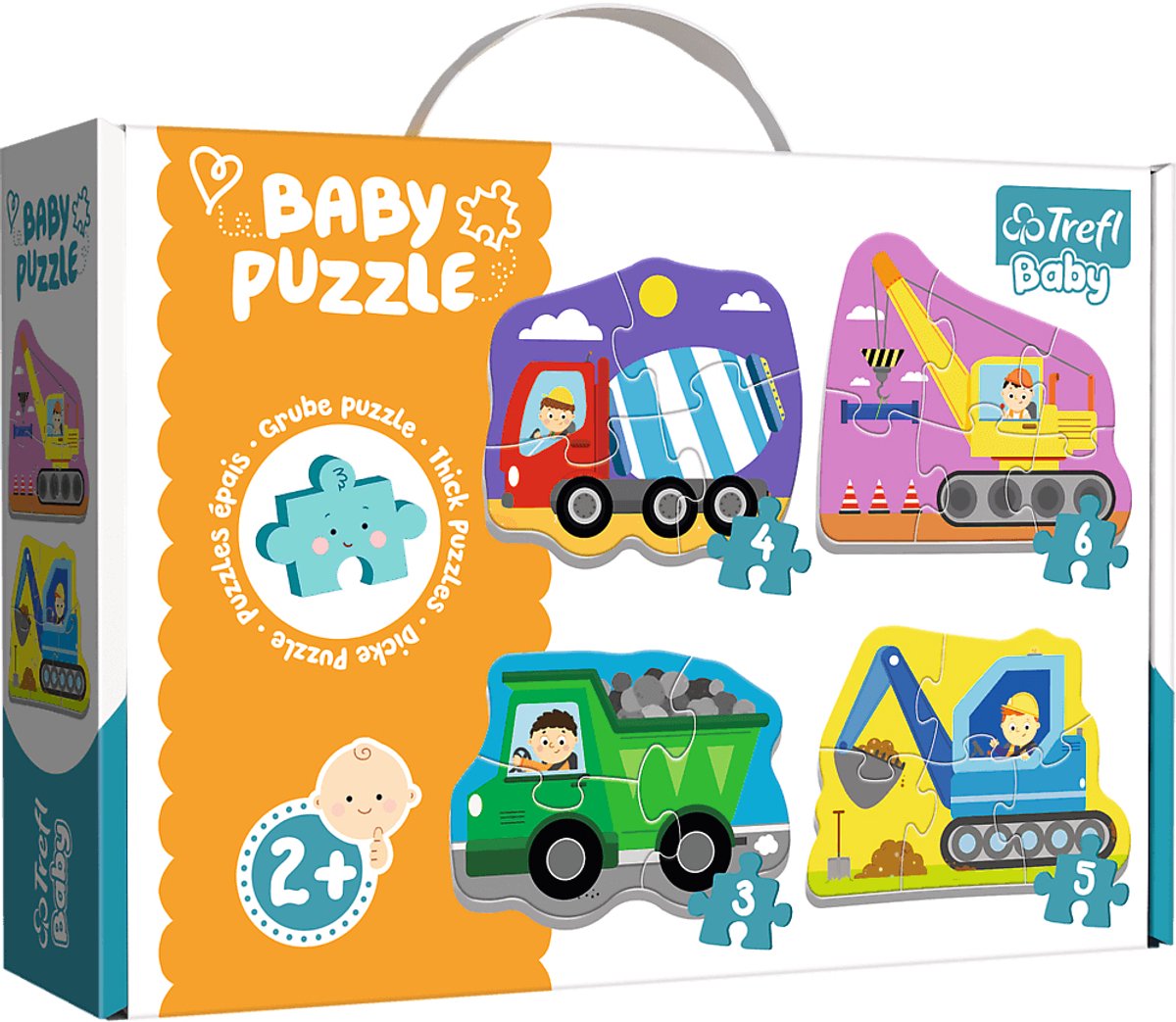 Trefl - Babypuzzle - Fahrzeuge auf der Baustelle - 18 Teile - große Teile