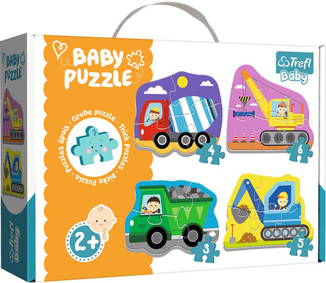 Trefl - Babypuzzle - Fahrzeuge auf der Baustelle - 18 Teile - große Teile