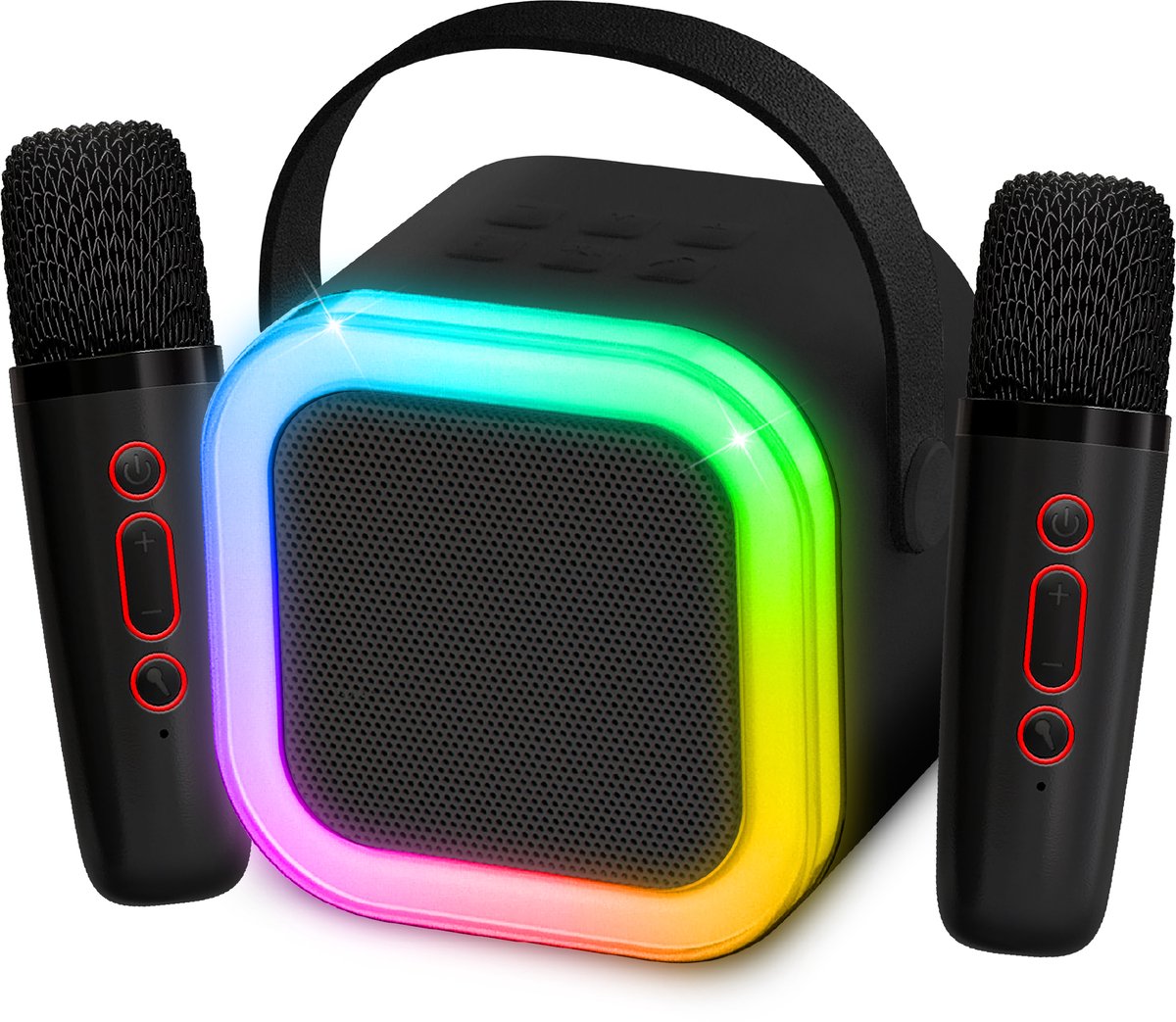 Karaoke-Duo-Set 2 Mikrofone + Lautsprecher 13x8x14 cm