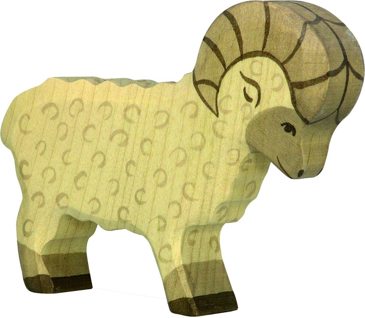 Holztiger Bauernhof - Widder - 12x2x10cm - Holzfigur - handgefertigt