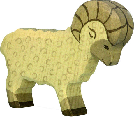 Holztiger Bauernhof - Widder - 12x2x10cm - Holzfigur - handgefertigt